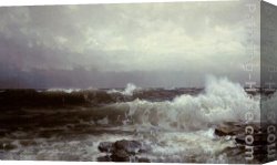 William Trost Richards Canvas Paintings - Breakers at Beaver by William Trost Richards