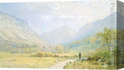 William Trost Richards Canvas Paintings - Franconia Notch, New Hampshire by William Trost Richards