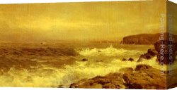 William Trost Richards Canvas Paintings - Rocky Sea Coast by William Trost Richards