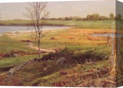 William Trost Richards Canvas Paintings - Salt Marsh by the Sea by William Trost Richards