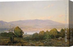 William Trost Richards Canvas Paintings - Sundown at Centre Harbor, New Hampshire by William Trost Richards