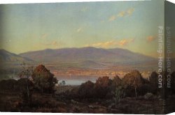 William Trost Richards Canvas Paintings - Sundown at Centre Harbour, New Hampshire by William Trost Richards