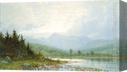 William Trost Richards Canvas Paintings - Sunset on Mount Chocorua, New Hampshire by William Trost Richards