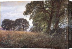 William Trost Richards Canvas Paintings - Tennysons Farm, Farmington, Isle of Wight by William Trost Richards