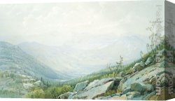 William Trost Richards Canvas Paintings - The Mount Washington Range, from Mount Kearsarge by William Trost Richards
