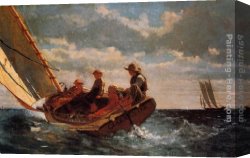 Homer Canvas Paintings - Breezing Up by Winslow Homer