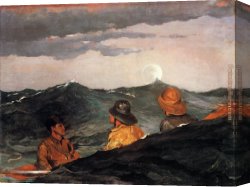 Homer Canvas Paintings - Kissing the Moon by Winslow Homer