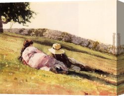 Homer Canvas Paintings - On the Hill by Winslow Homer