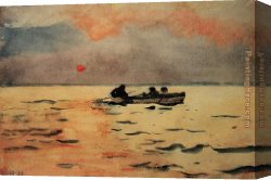 Homer Canvas Paintings - Rowing Home by Winslow Homer