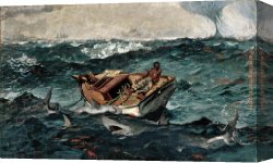 Landscape with Stream And Mountains Canvas Paintings - The Gulf Stream by Winslow Homer