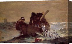 Homer Canvas Paintings - The Herring Net by Winslow Homer