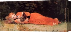 Homer Canvas Paintings - The New Novel by Winslow Homer