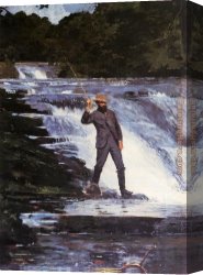 Homer Canvas Paintings - Winslow The Angler by Winslow Homer