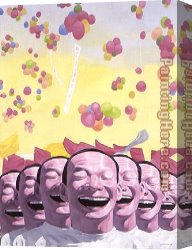 A Holiday Gathering Canvas Paintings - the Holiday-2 by Yue Minjun