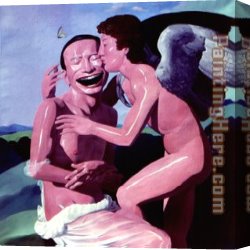 The Kiss Canvas Paintings - the kiss by Yue Minjun