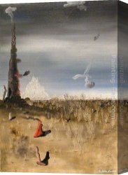 Jas De Bouffan The Pool Canvas Paintings - Extinction des lumieres inutiles by Yves Tanguy
