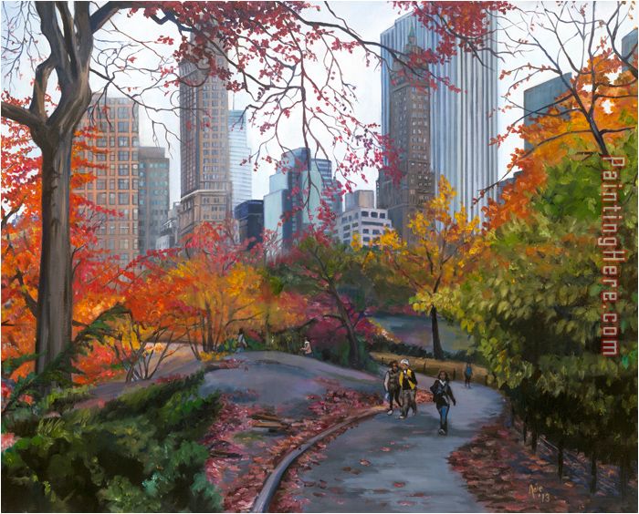 Central Park Stroll painting - 2017 new Central Park Stroll art painting