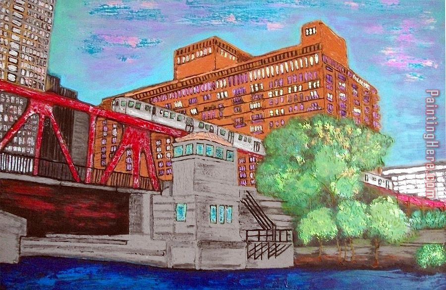 Chicago River painting - 2017 new Chicago River art painting