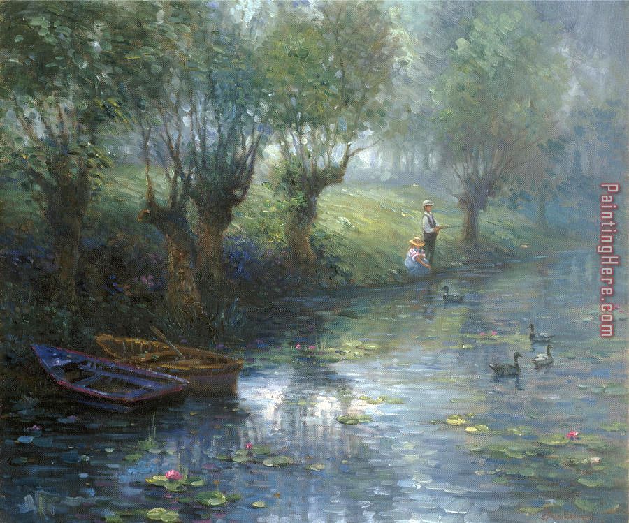 Fishing painting - 2017 new Fishing art painting