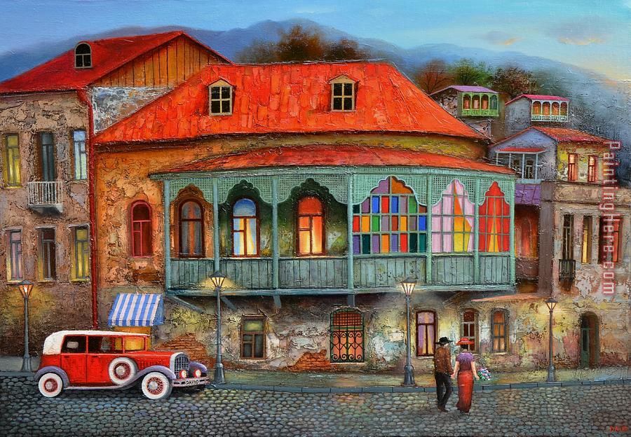 Old Tbilisi David Martiashvili painting - 2017 new Old Tbilisi David Martiashvili art painting