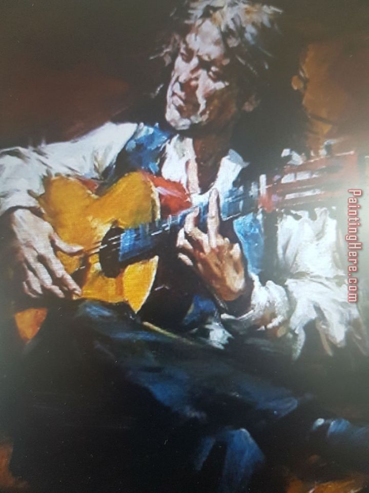 Andrew Atroshenko Flamenco Guitar painting anysize 50% off - Flamenco ...