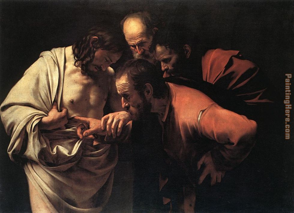 The Incredulity of Saint Thomas painting - Caravaggio The Incredulity of Saint Thomas art painting