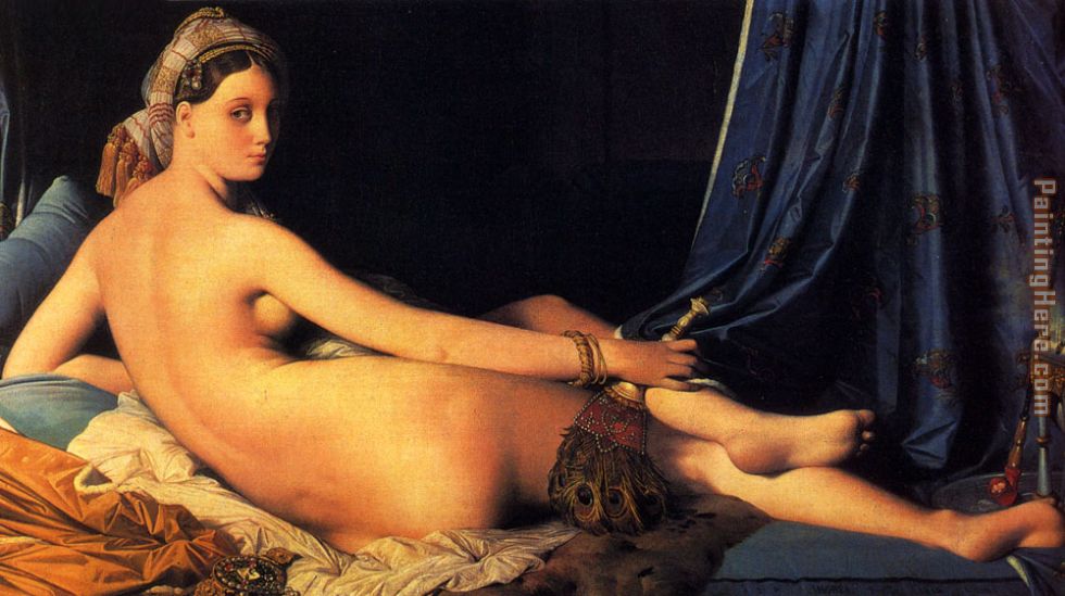 The Grande Odalisque painting - Jean Auguste Dominique Ingres The Grande Odalisque art painting