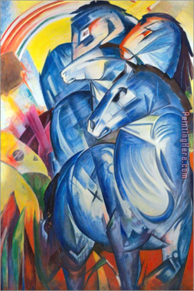 Tower of Blue Horses Rainbow painting - Franz Marc Tower of Blue Horses Rainbow art painting