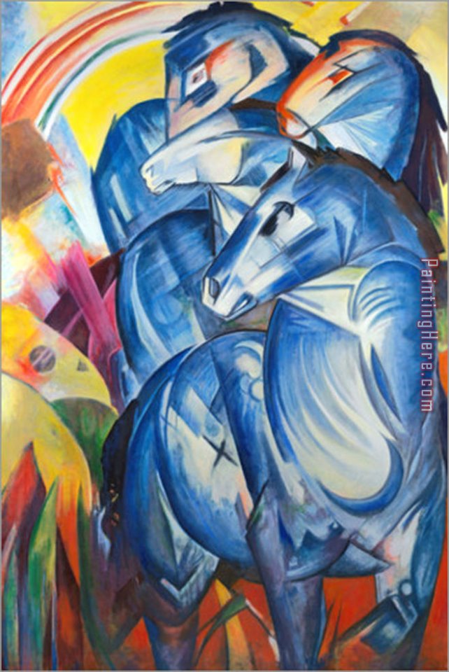 Tower of Blue Horses Rainbow by Franz Marc