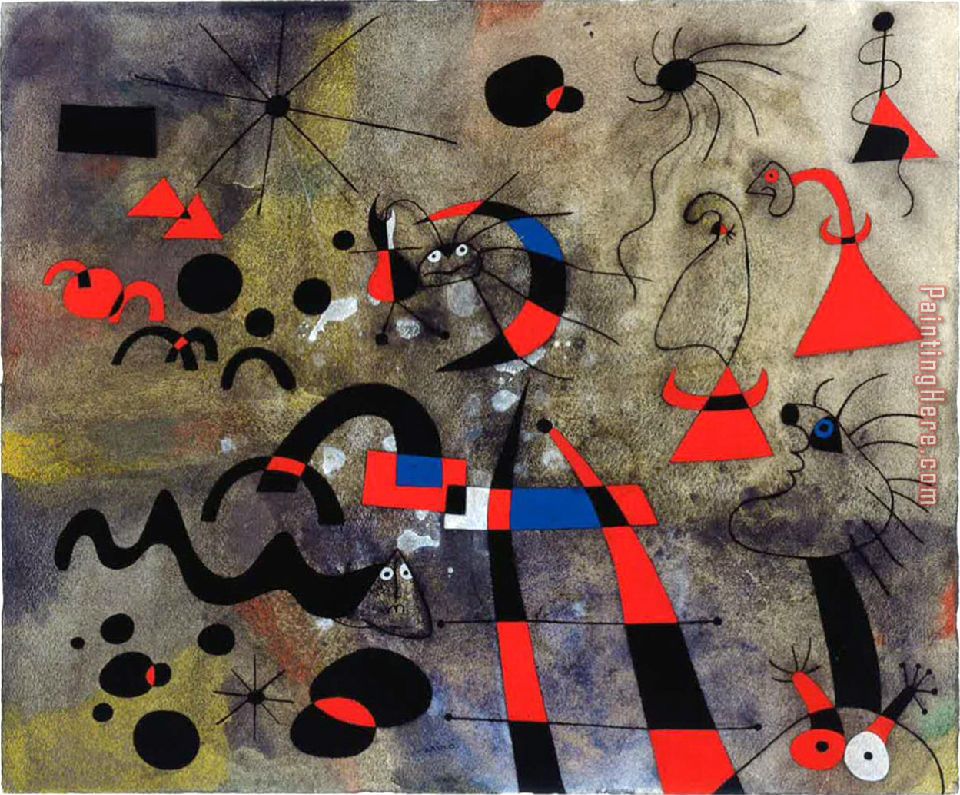 The Escape Ladder painting - Joan Miro The Escape Ladder art painting