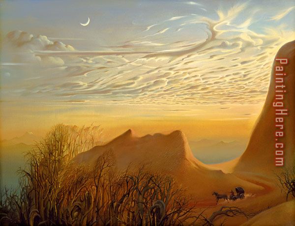 Anticipation of Nights Shelter painting - Vladimir Kush Anticipation of Nights Shelter art painting