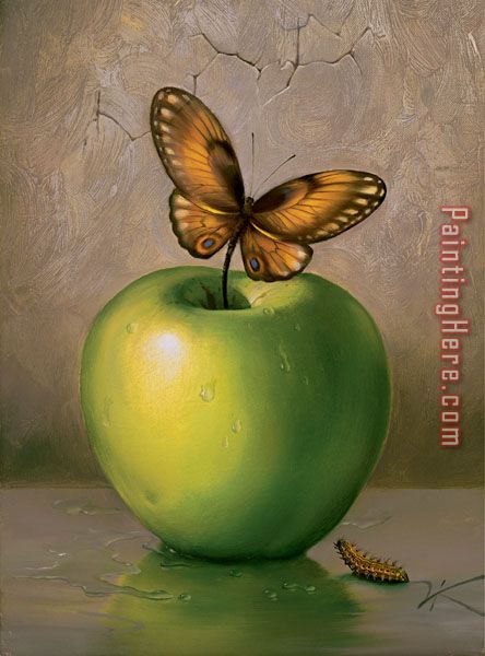 Green Apple painting - Vladimir Kush Green Apple art painting