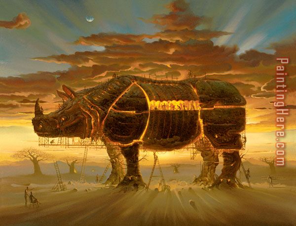 Trojan Horse painting - Vladimir Kush Trojan Horse art painting